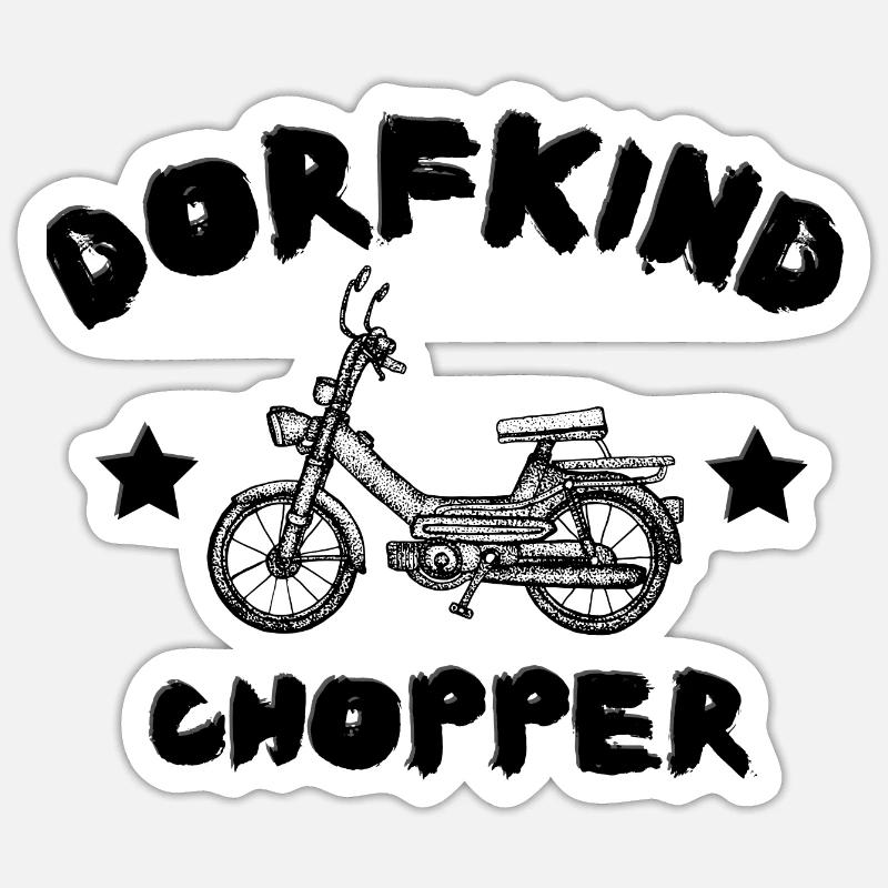 Dorf Mofa Dorfkind Moped Roller Sticker Größe S (10 x 10 cm)
