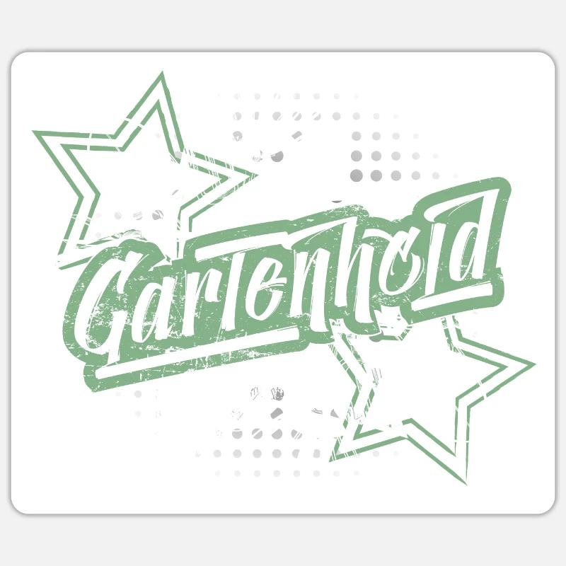 Gartenheld! Gärtnershirt - Sticker Größe S (10 x 10 cm) - Mattweiß