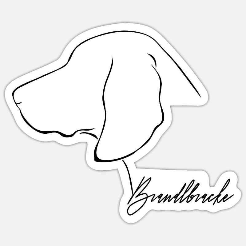 BRANDLBRACKE Profil Jagdhund Jagdhunde Wilsigns - Sticker Größe S (10 x 10 cm) - Mattweiß