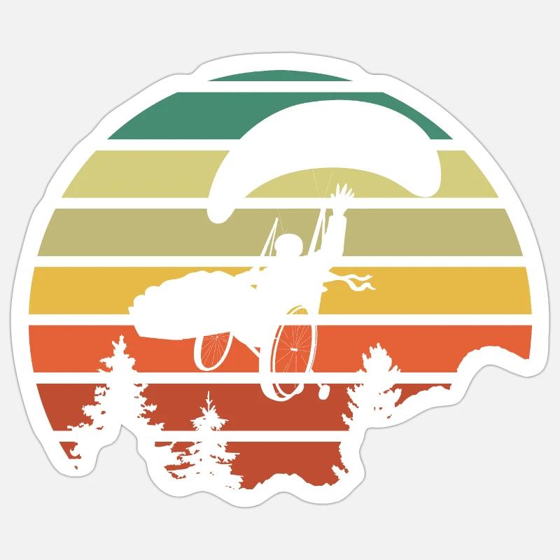 PARAGLIDING FAUTEUIL HANDICAP - Sticker taille S (10 x 10 cm) - blanc mat