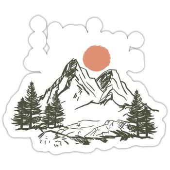 Mountain Nature Tents Camping stars forest gift - Sticker size S (10 x 10 cm) - white matte - Front