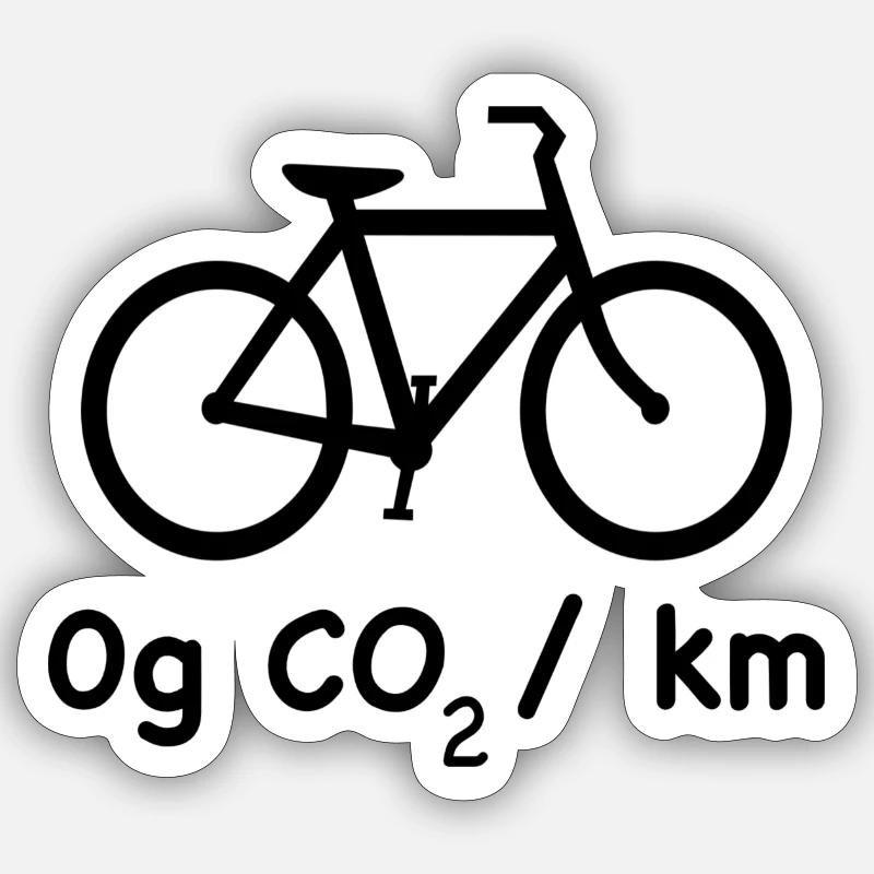 Bicycle is cool - 0g CO2 per kilometer Sticker size S (10 x 10 cm)