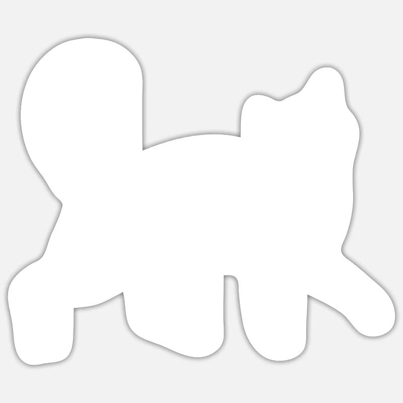Weiße Katze - Sticker Größe S (10 x 10 cm) - Mattweiß