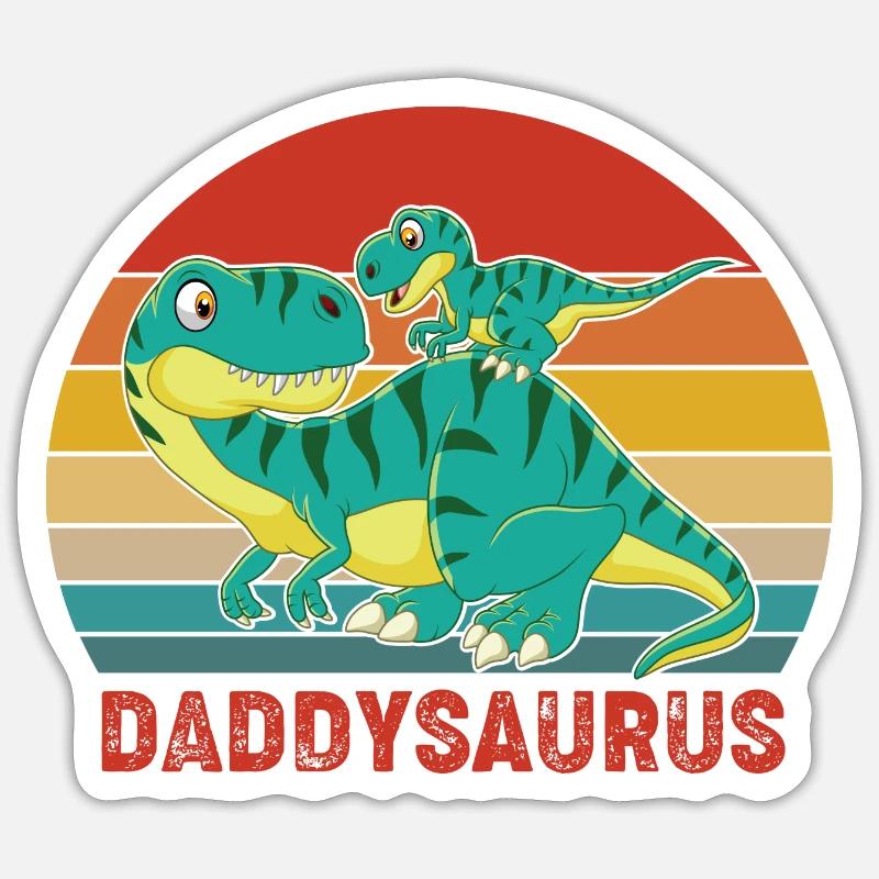 Dinosaur Daddysaurus Papasaurus Gift Sticker size S (10 x 10 cm)