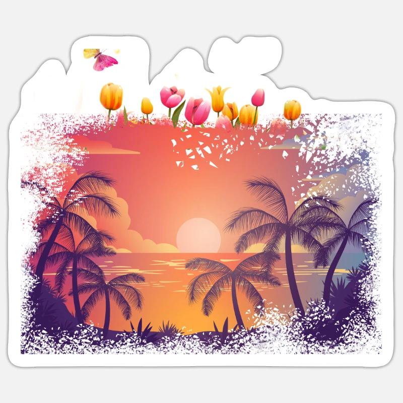 summer summer - Sticker size S (10 x 10 cm) - white matte