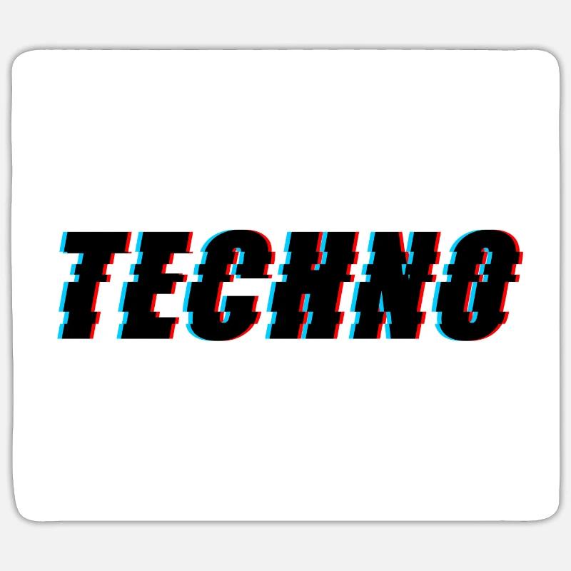 Techno Vagues Trippy Psychédélique - Sticker taille S (10 x 10 cm) - blanc mat
