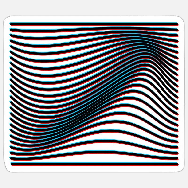 Waves Psychedelic Trippy Sticker size S (10 x 10 cm)
