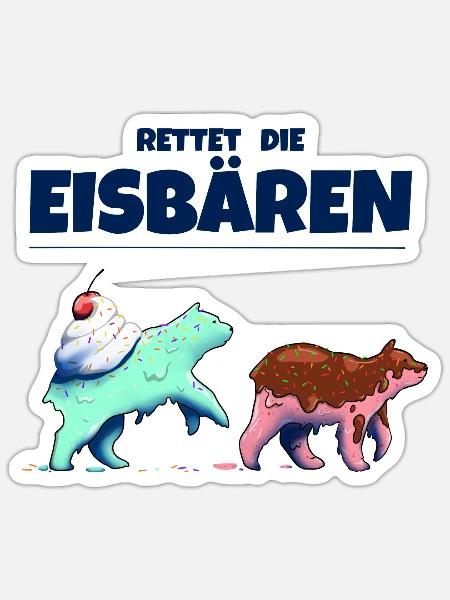 Rettet die Eisbären - Sticker Größe S (10 x 10 cm) - Mattweiß