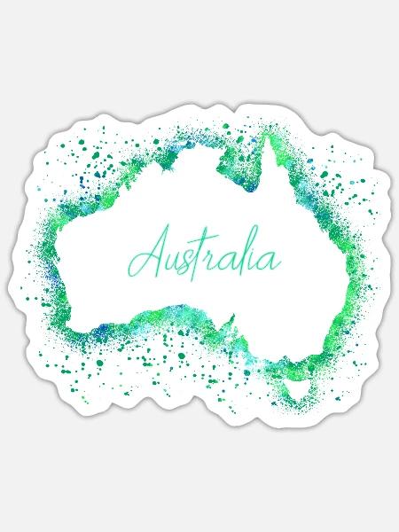 Australien - Sticker Größe S (10 x 10 cm) - Mattweiß