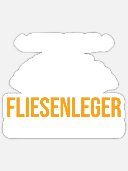 Fliesenleger Handwerker - Sticker Größe S (10 x 10 cm) - Mattweiß