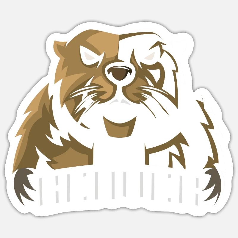 Biber - Sticker Größe S (10 x 10 cm) - Mattweiß