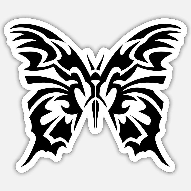 Stammesfalter - Sticker Größe S (10 x 10 cm) - Mattweiß