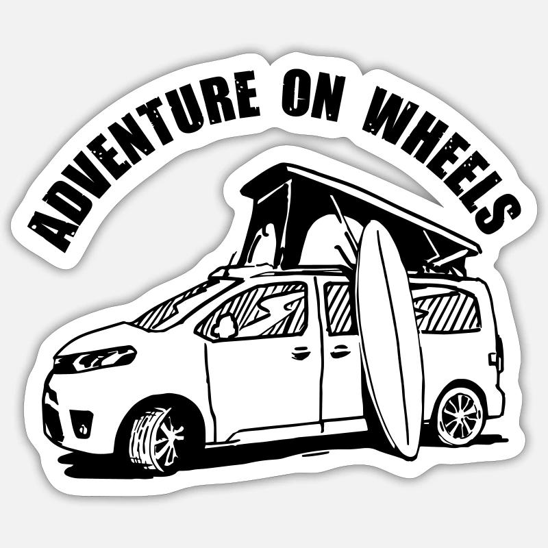 Adventure on Wheels Van Sticker Größe S (10 x 10 cm)
