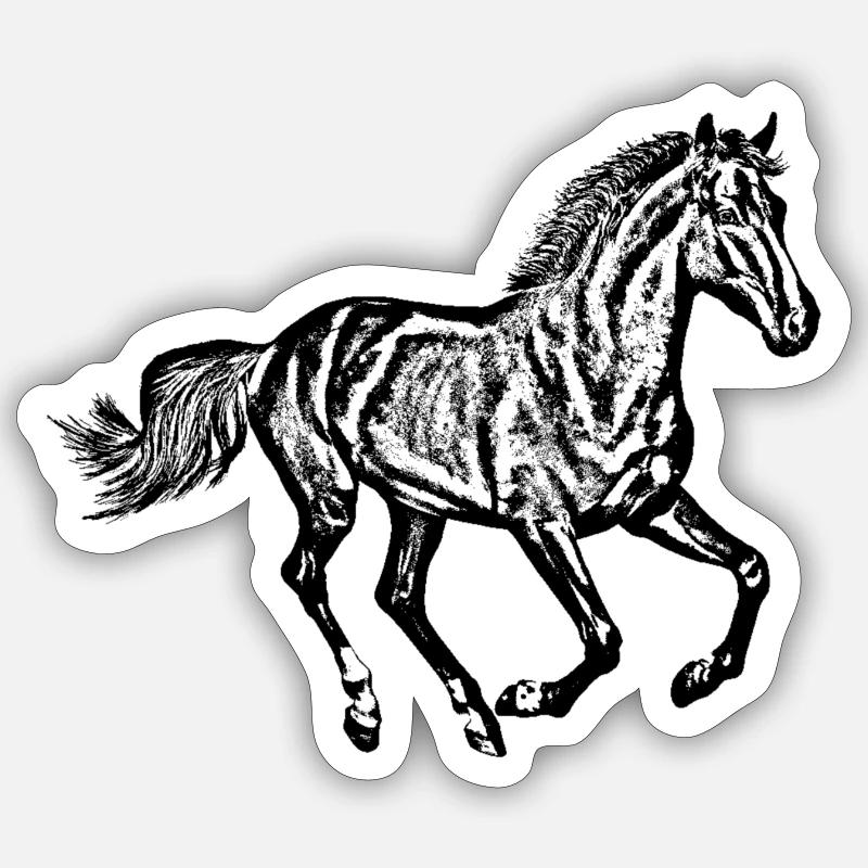 Pferd - Sticker Größe S (10 x 10 cm) - Mattweiß