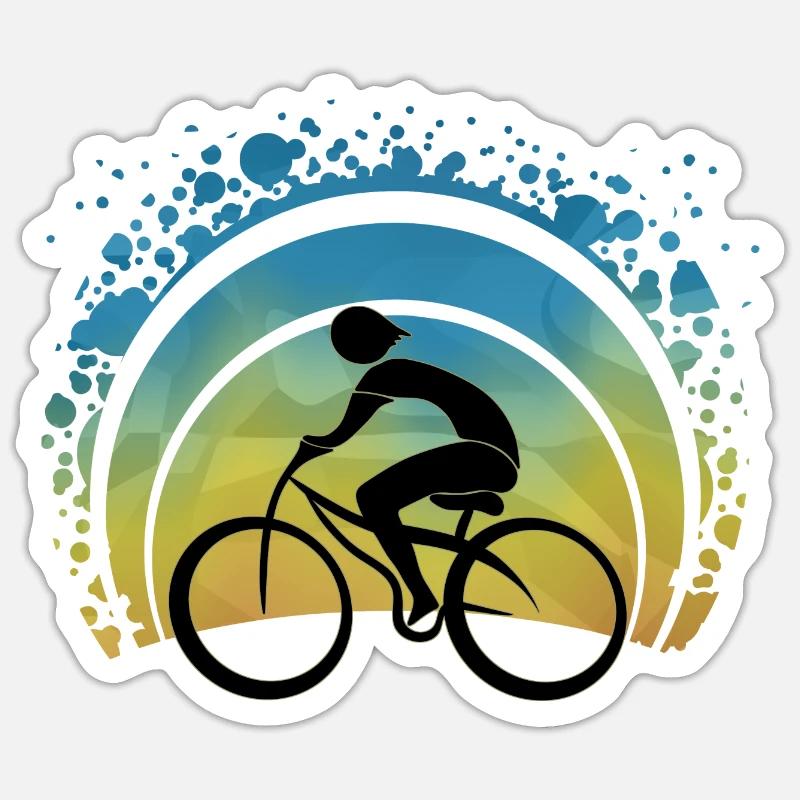 Radfahrer - Sticker Größe S (10 x 10 cm) - Mattweiß