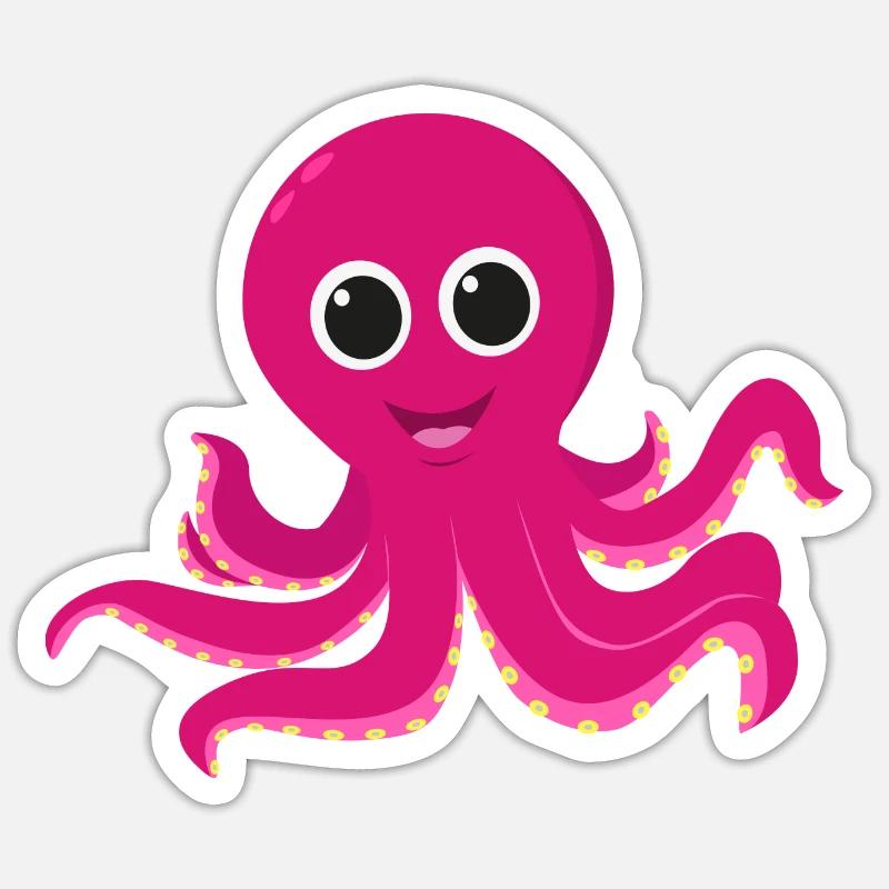 Octopus Octopus Tentacle - Sticker size S (10 x 10 cm) - white matte