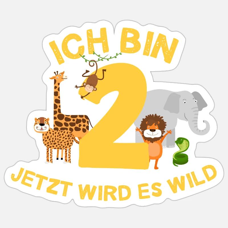 Ich bin 2 Jahre 2. Geburtstag Geschenk - Sticker Größe S (10 x 10 cm) - Mattweiß