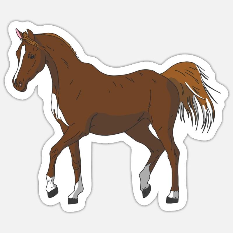 Cheval - Sticker taille S (10 x 10 cm) - blanc mat