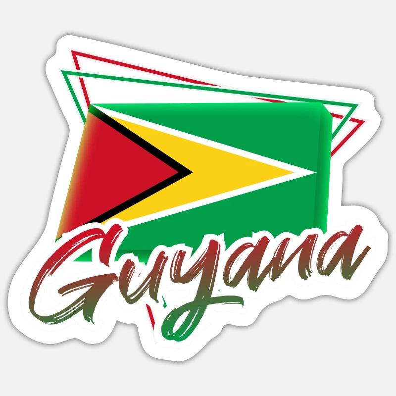 Guyana - Sticker taille S (10 x 10 cm) - blanc mat
