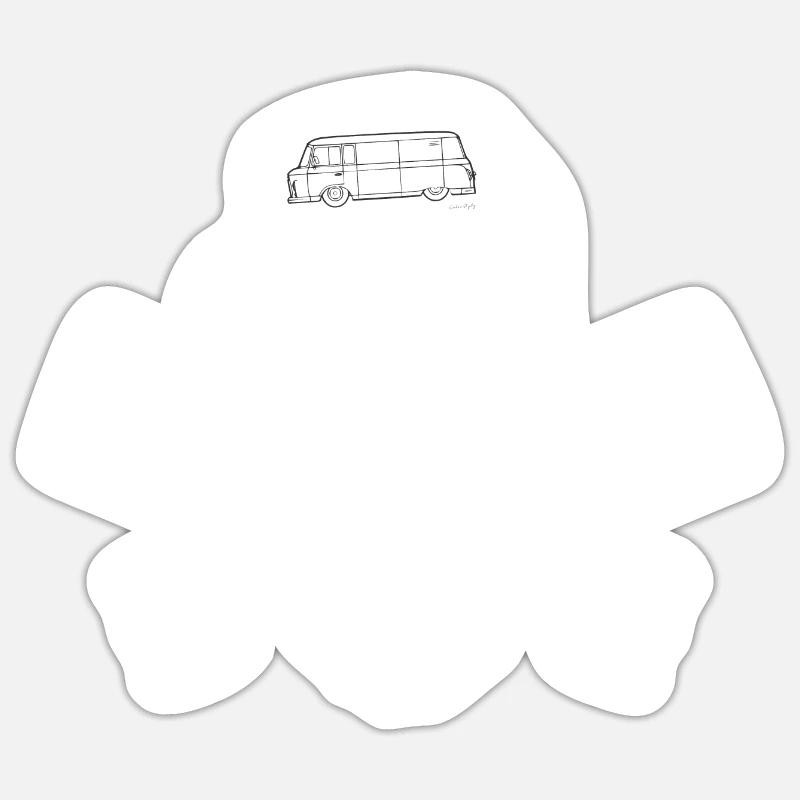 IFA Barkas B1000 Low - Mechanic Skull - Sticker Größe S (10 x 10 cm) - Mattweiß
