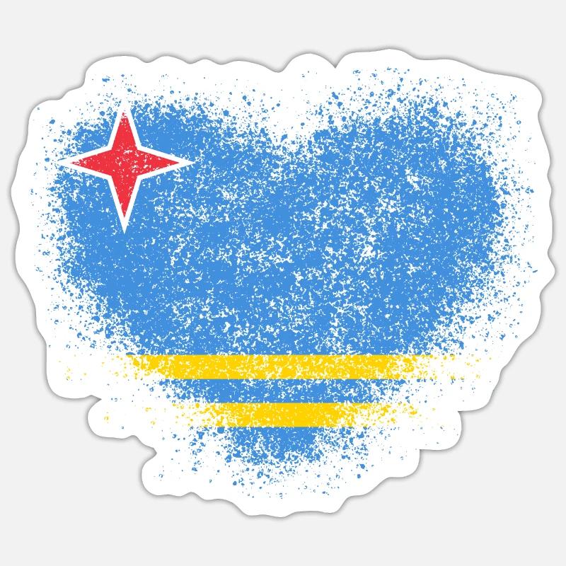 Aruba - Sticker taille S (10 x 10 cm) - blanc mat