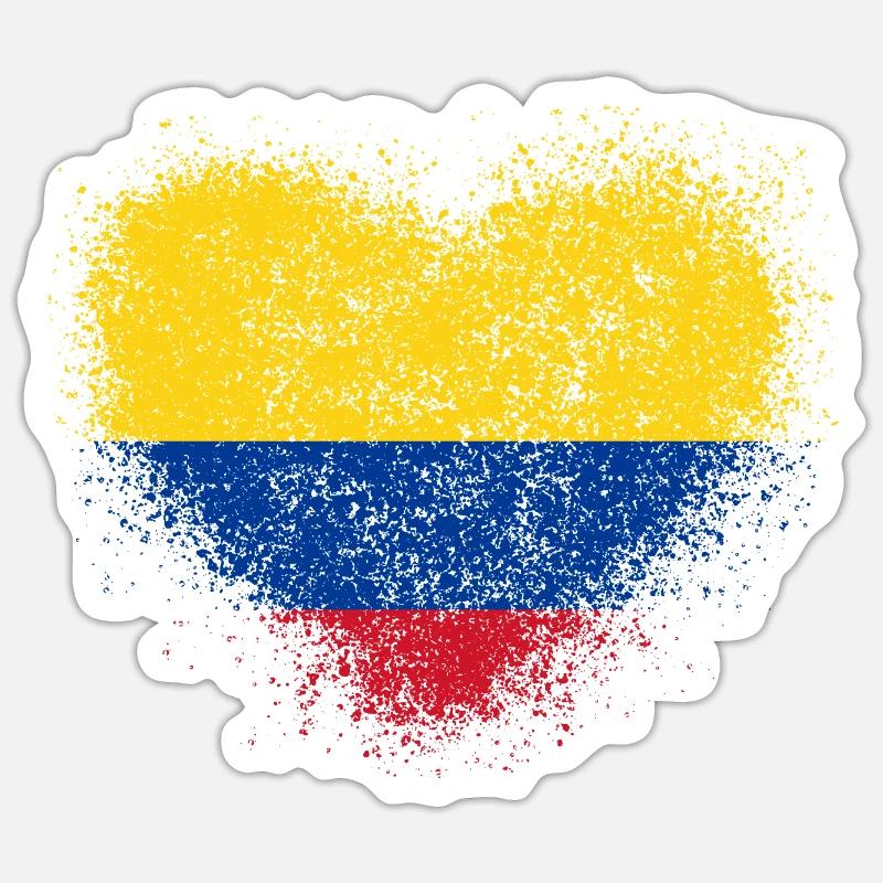 Colombie - Sticker taille S (10 x 10 cm) - blanc mat