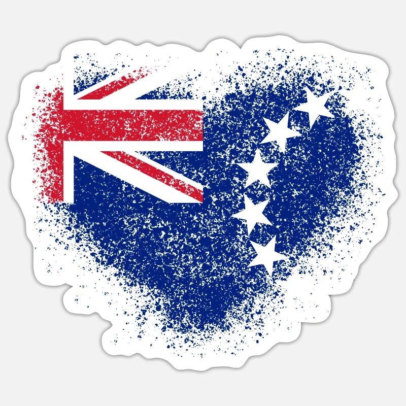 Îles Cook - Sticker taille S (10 x 10 cm) - blanc mat