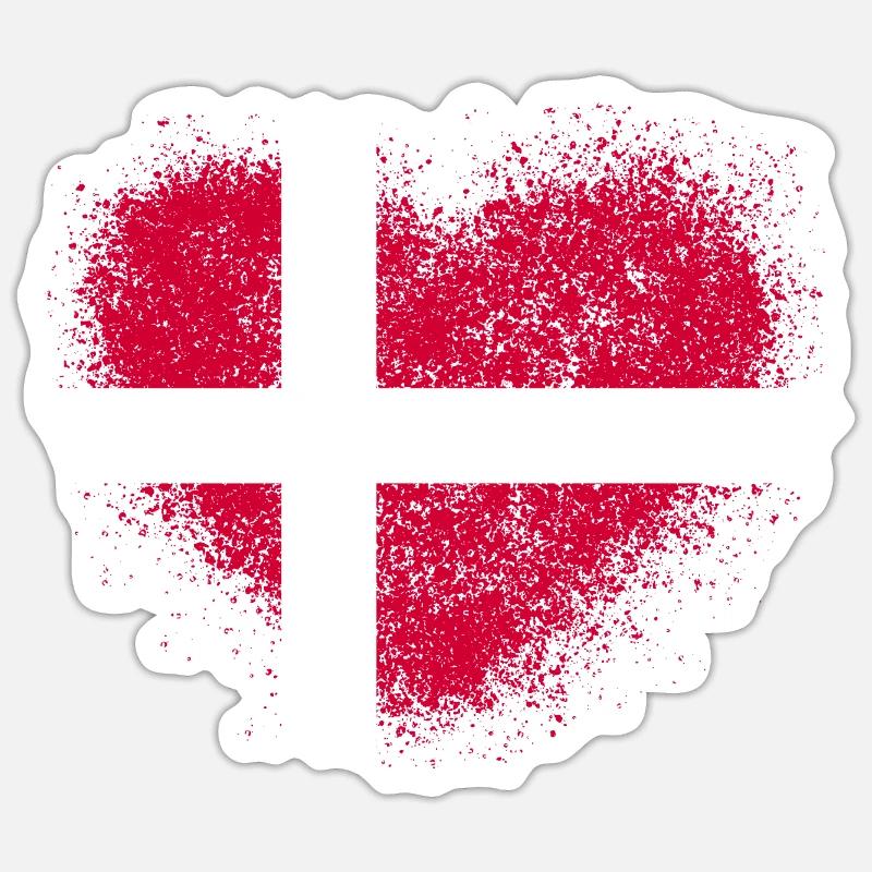Danemark - Sticker taille S (10 x 10 cm) - blanc mat