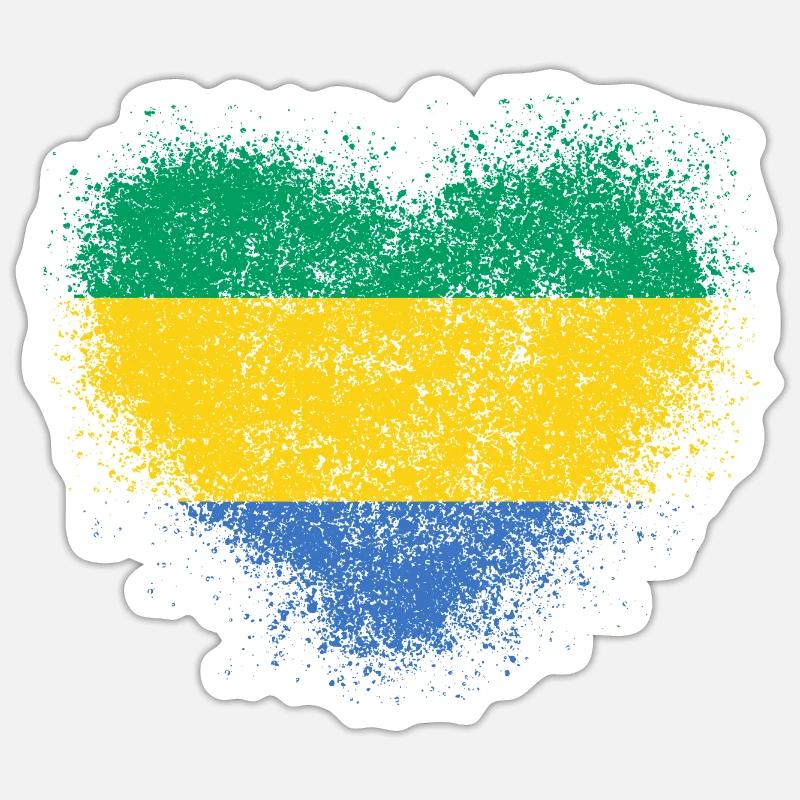 Gabun - Sticker Größe S (10 x 10 cm) - Mattweiß