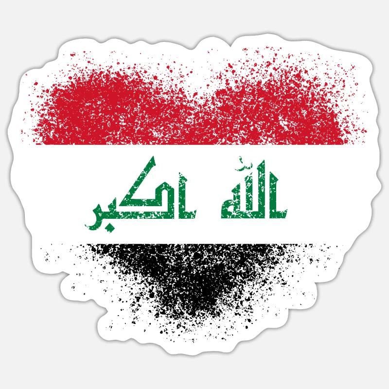 Irak - Sticker taille S (10 x 10 cm) - blanc mat