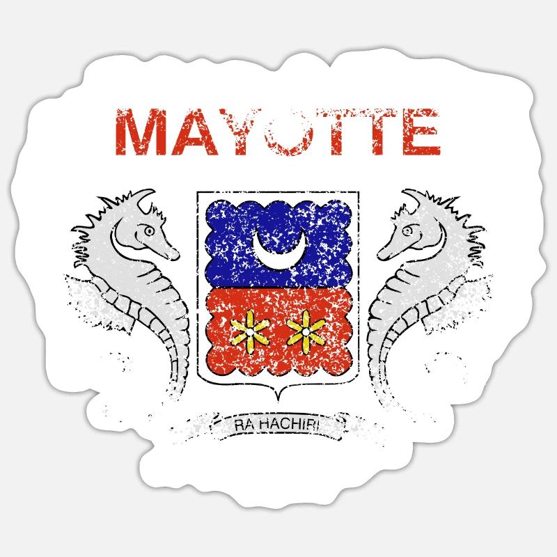 Mayotte - Sticker taille S (10 x 10 cm) - blanc mat
