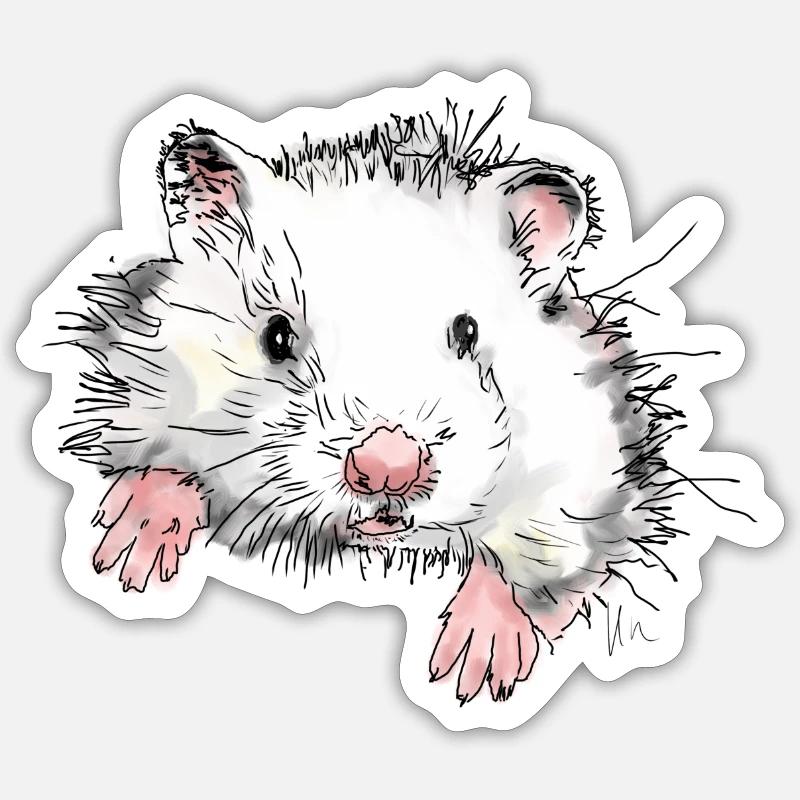 Hamster - Sticker size S (10 x 10 cm) - white matte