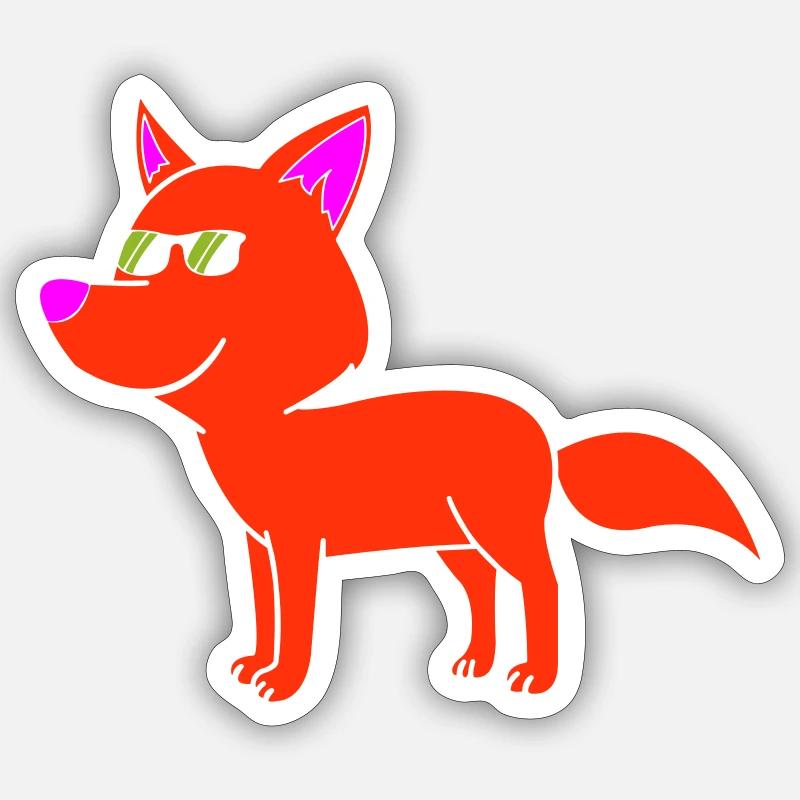 cool fox - Sticker Größe S (10 x 10 cm) - Mattweiß