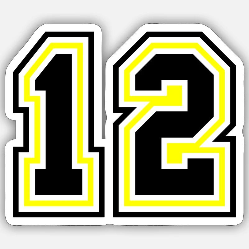 12 number symbol - Sticker size S (10 x 10 cm) - white matte