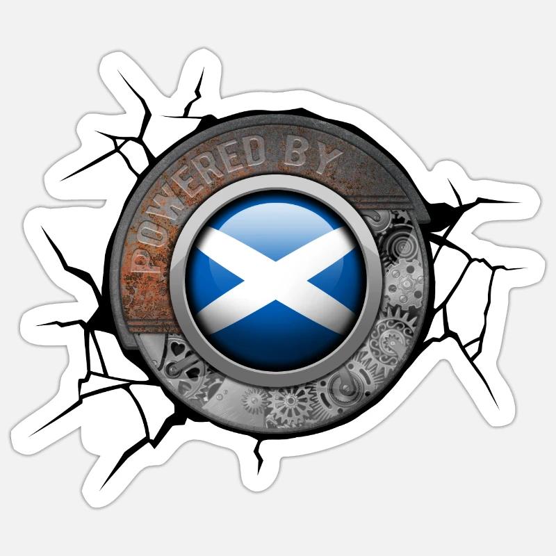 Moteur Steampunk écossais propulsé par Pride - Sticker taille S (10 x 10 cm) - blanc mat