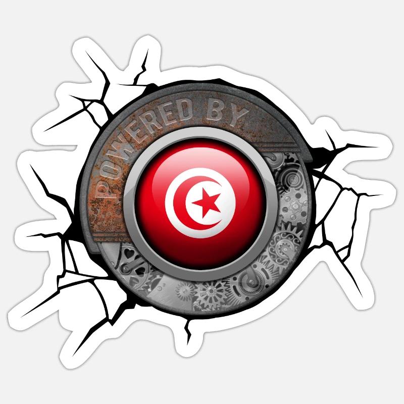 Tunisie Steampunk Engine propulsé par Pride Sticker taille S (10 x 10 cm)