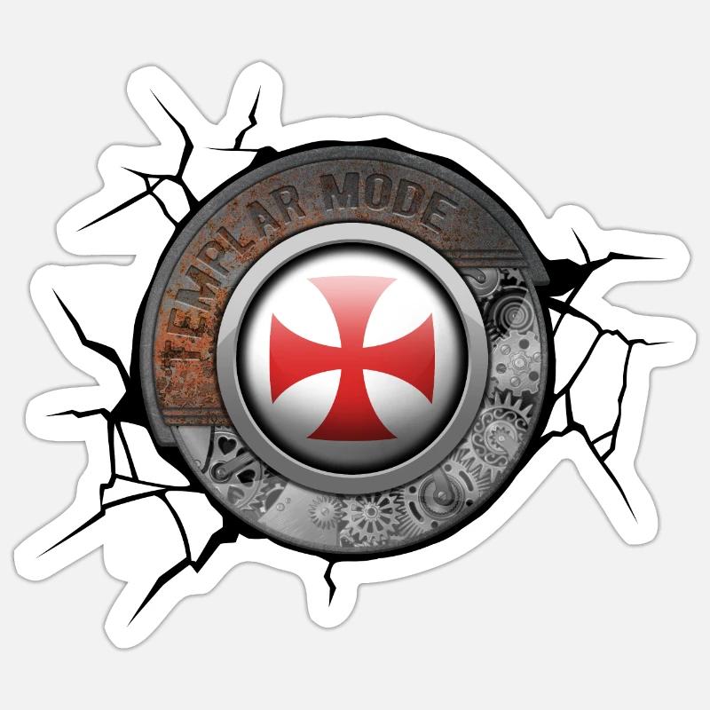 Templar Order Steampunk Engine Powered By Pride Sticker size S (10 x 10 cm)