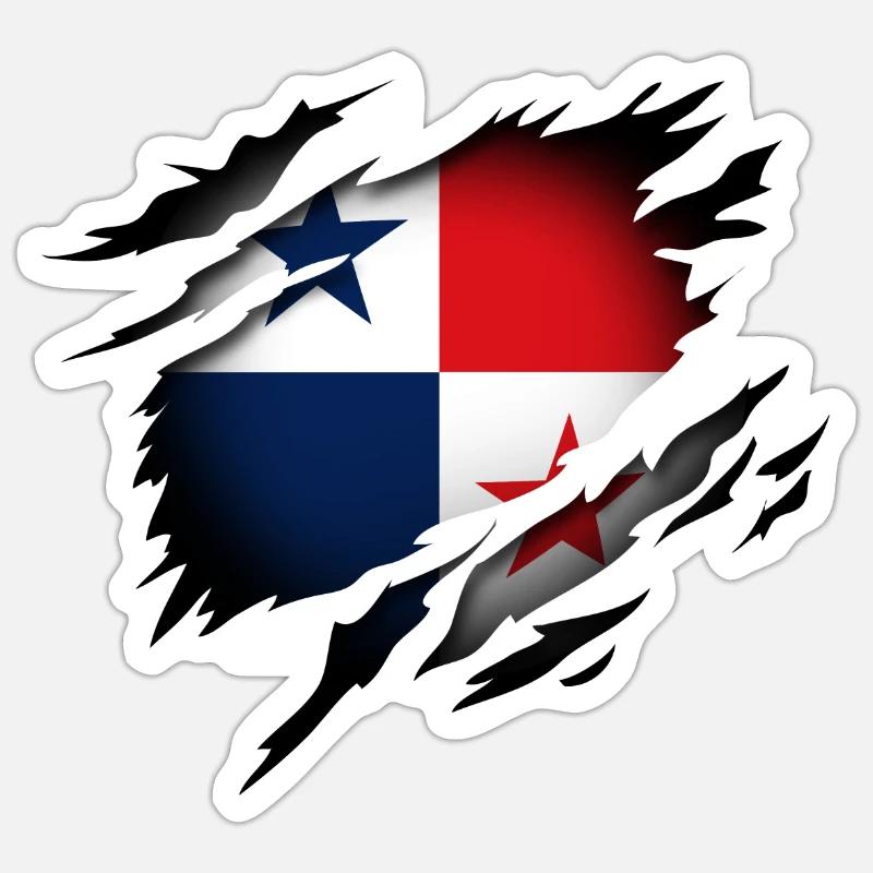 Le Panama dans l’âme - Sticker taille S (10 x 10 cm) - blanc mat