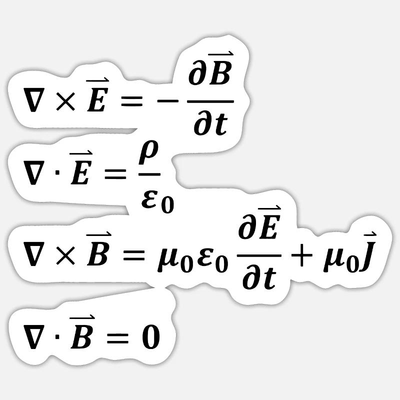 Formule de physique Équations Cadeau de physicien - Sticker taille S (10 x 10 cm) - blanc mat