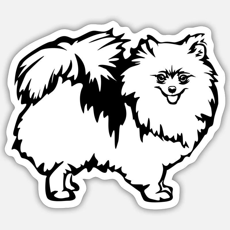 Zwergspitz Sticker Größe S (10 x 10 cm)