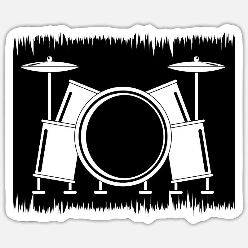 Drums Drummer Gifts - Sticker size S (10 x 10 cm) - white matte