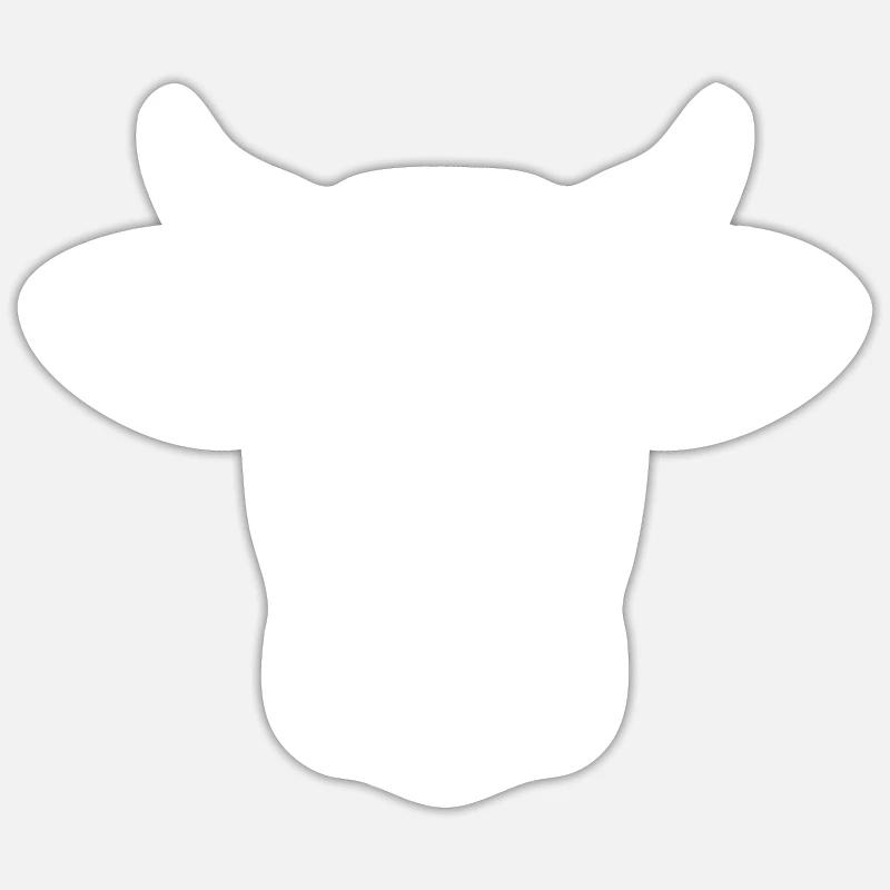 Kuh Silhouette - Sticker Größe S (10 x 10 cm) - Mattweiß
