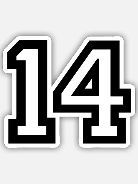 14 Collegestyle - Sticker Größe S (10 x 10 cm) - Mattweiß