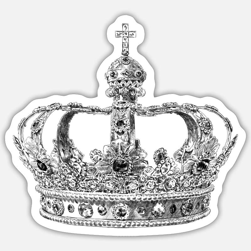 Crown - Sticker size S (10 x 10 cm) - white matte
