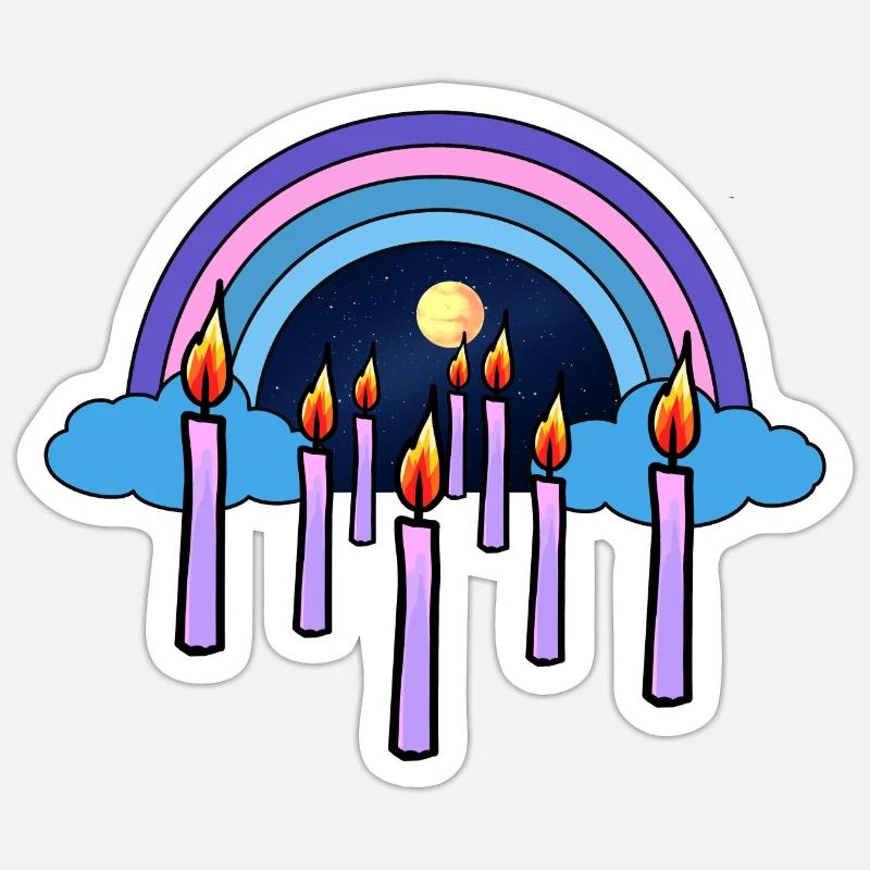 Candles Sky Beyond Rainbow Reincarnation - Sticker size S (10 x 10 cm) - white matte