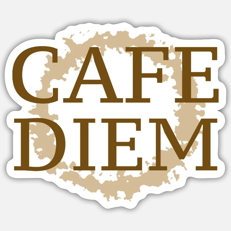 Café Diem - Sticker Größe S (10 x 10 cm) - Mattweiß
