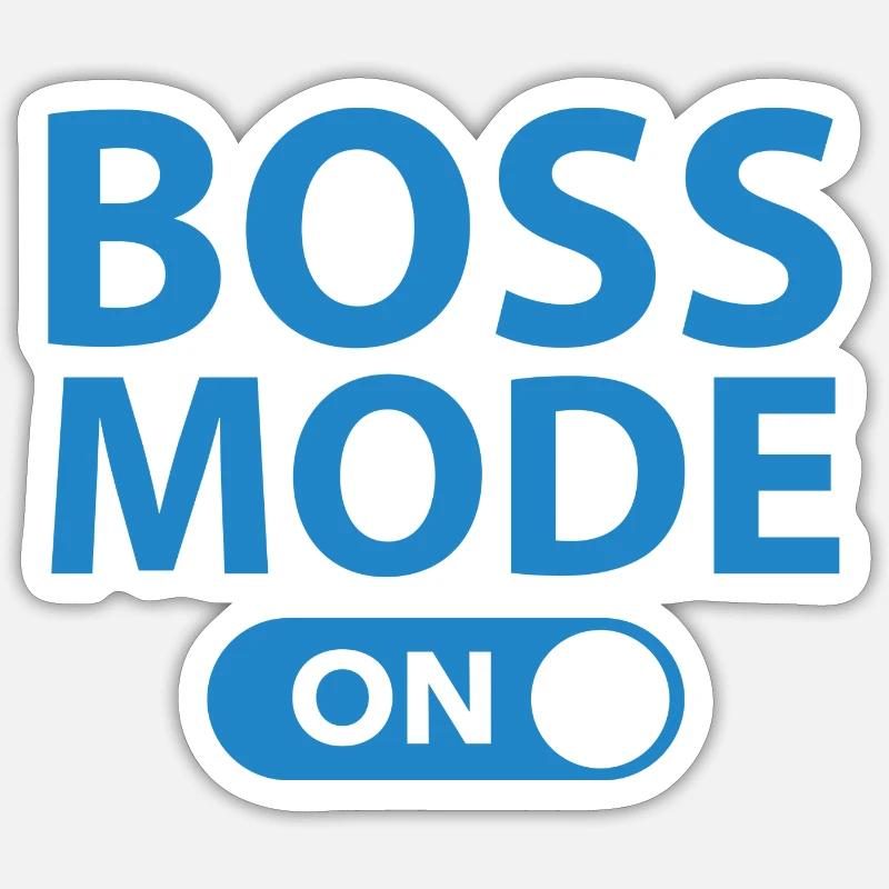 Boss Mode On - Sticker size S (10 x 10 cm) - white matte