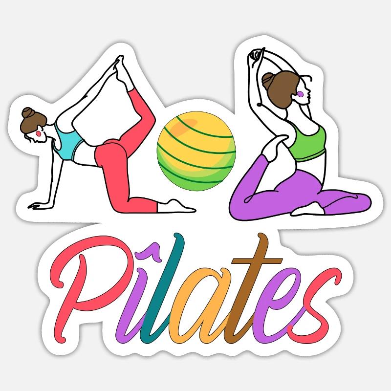 PILATES - Sticker taille S (10 x 10 cm) - blanc mat