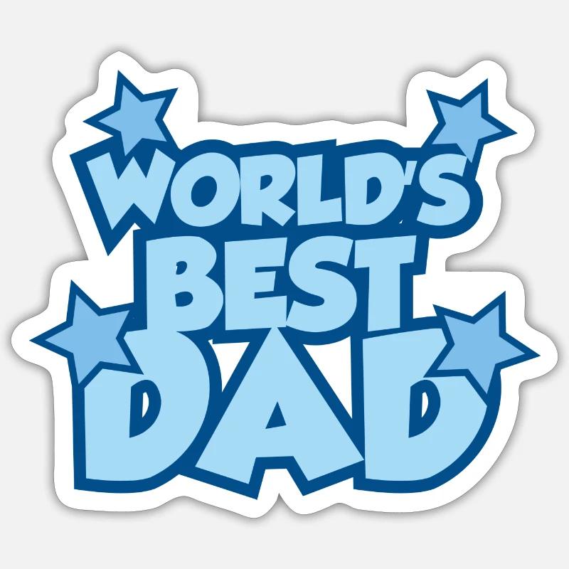 Meilleur papa du monde - Sticker taille S (10 x 10 cm) - blanc mat