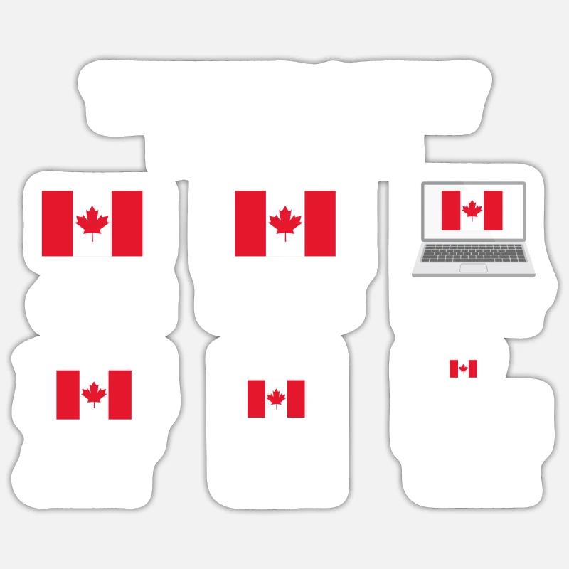 Canada Canada Canada Cadeau - Sticker taille S (10 x 10 cm) - blanc mat